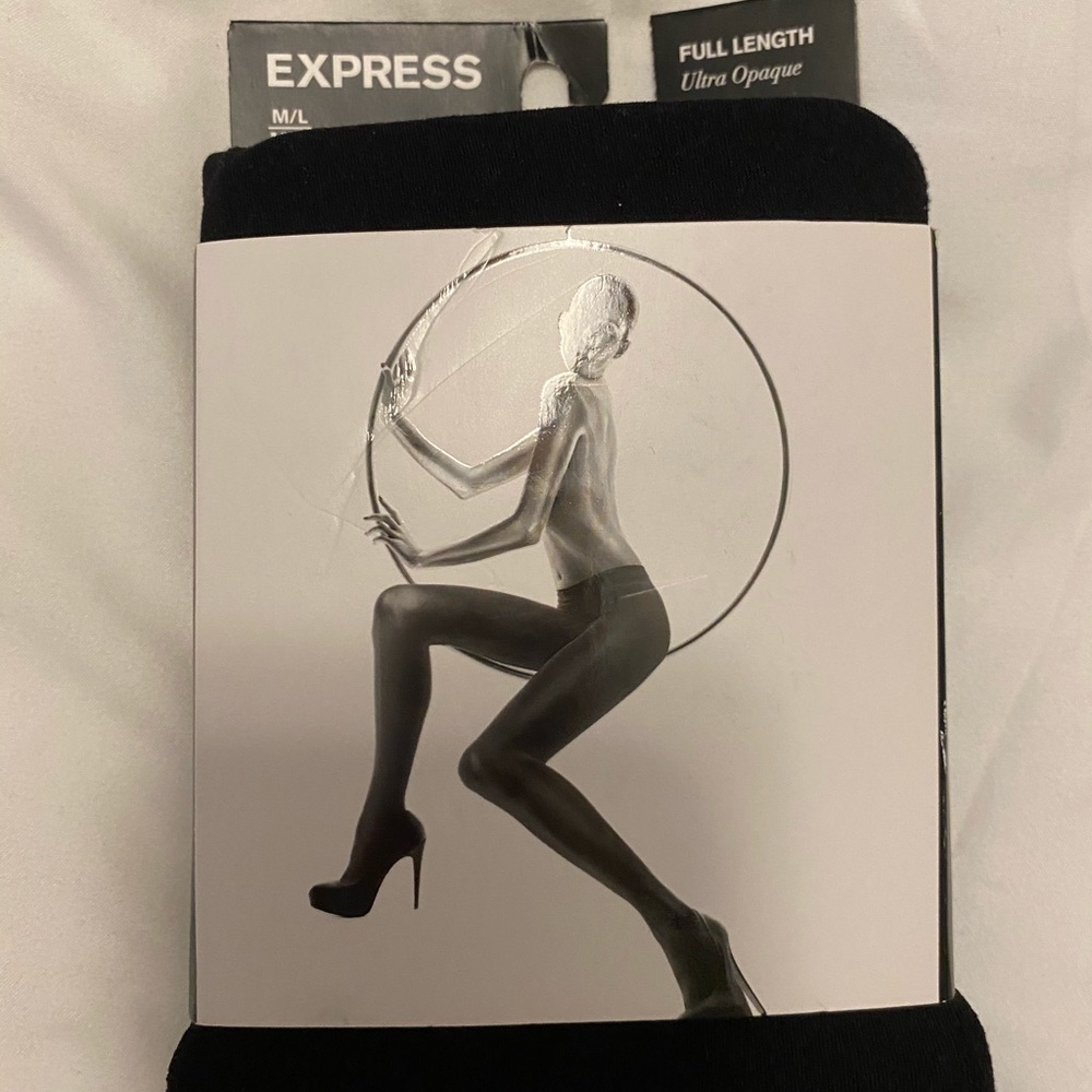 Express full length ultra opaque tights size m/l